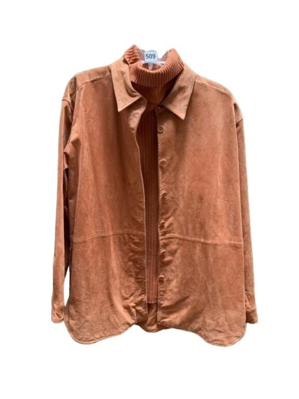 Bagatelle Italian Suede Leather Jacket Pierre Cardin Turtleneck Sleeveless Shell - Picture 3 of 6